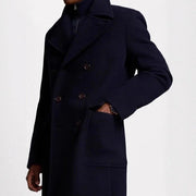 Herren eleganter doppelter Wollmantel mit abnehmbarer Steppjacke Aliams