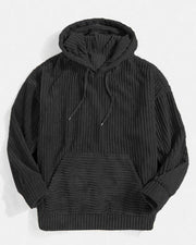 Damen gemütlicher Kapuzenpullover im modernen Rippdesign