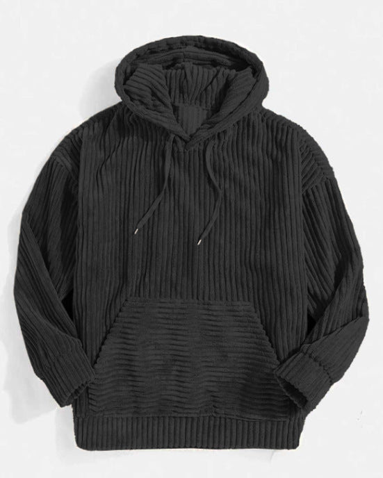 Damen gemütlicher Kapuzenpullover im modernen Rippdesign