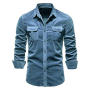 Herren Denim-Hemd mit Brusttaschen und modernem Schnitt Aliams