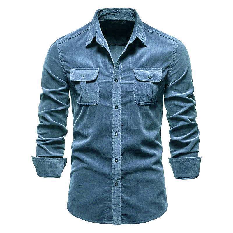 Herren Denim-Hemd mit Brusttaschen und modernem Schnitt Aliams