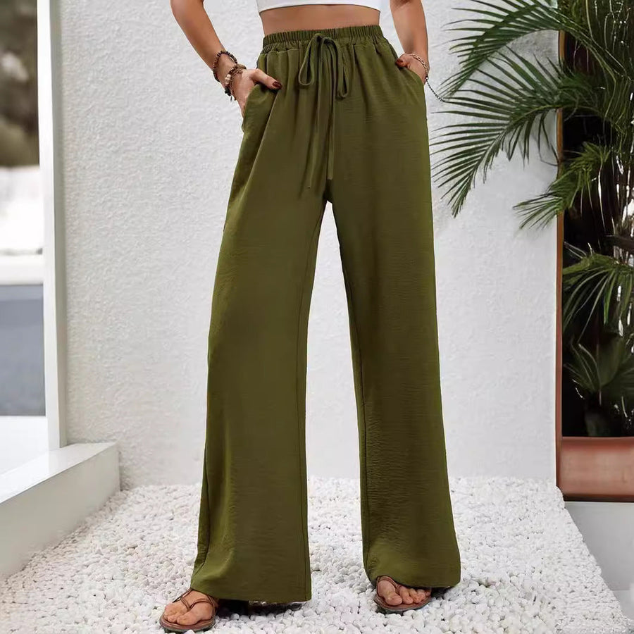 Damen Weite Sommerhose mit elastischem Bund und praktischen Seitentaschen