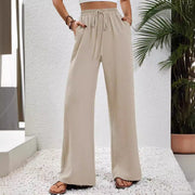 Damen Weite Sommerhose mit elastischem Bund und praktischen Seitentaschen