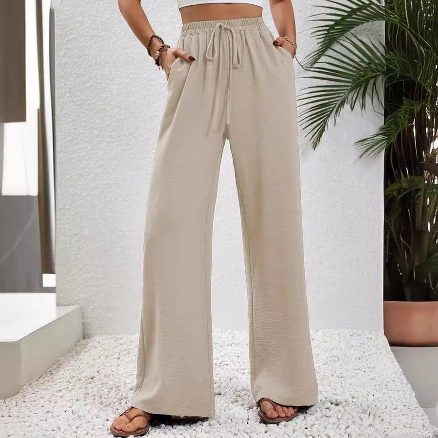 Damen Weite Sommerhose mit elastischem Bund und praktischen Seitentaschen