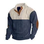Herren modischer Stehkragen-Pullover mit eleganten Knöpfen Aliams