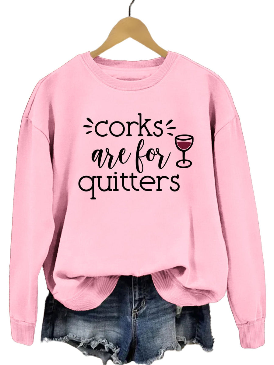 Damen Sweatshirt mit kreativem Spruch und lässigem Schnitt