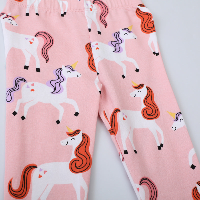 Mädchen Leggings mit niedlichen Einhorn-Motiven Drune