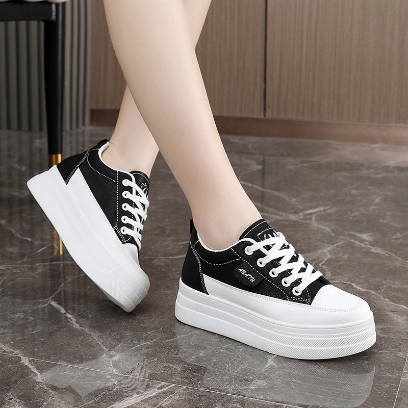 Damen modische Plateau Sneakers mit atmungsaktivem Obermaterial und sportlicher Sohle