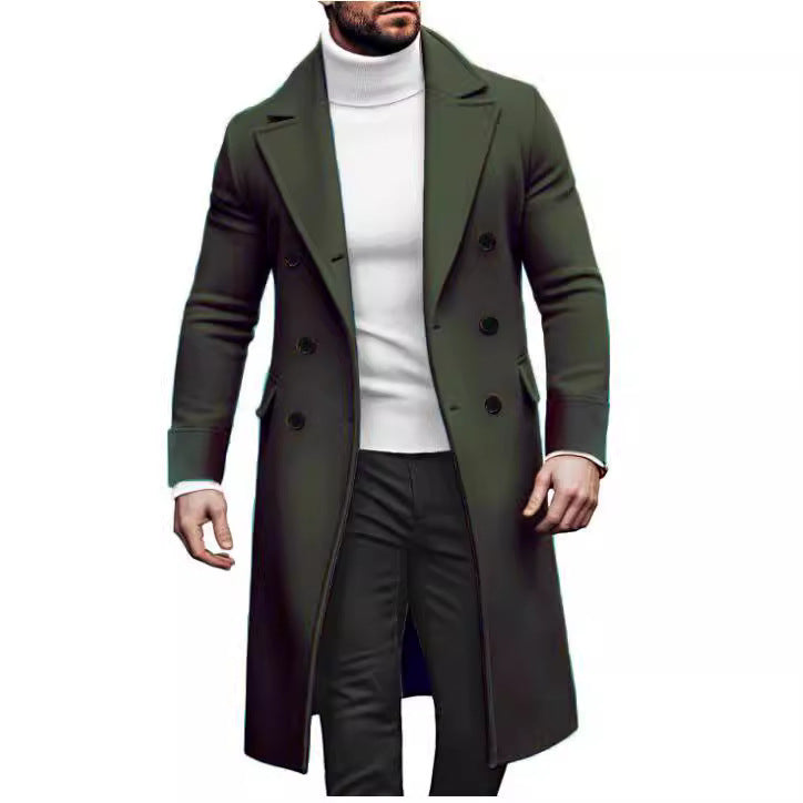 Herren eleganter Langmantel mit seitlichen Eingrifftaschen Aliams