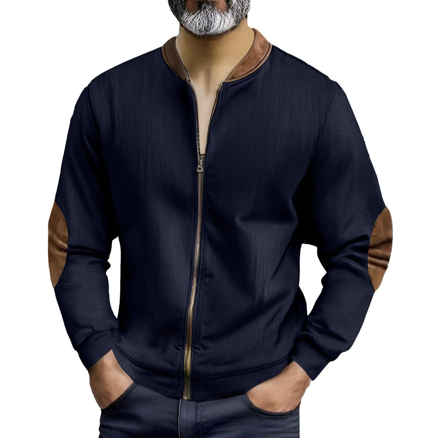 Herren sportliche Bomberjacke mit modernen Lederakzenten Aliams