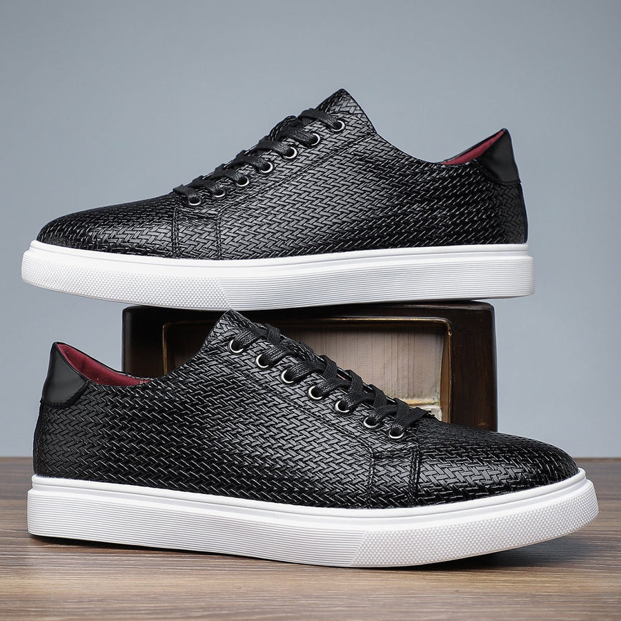 Niedrige Herren-Turnschuhe aus geprägtem Kunstleder im Casual-Stil - Álvaro