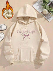 Damen Kapuzenpullover mit modernem Spruch und klassischem Schnitt