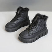 Damen High-Top Sneakers mit luxuriösem Kunstfellkragen und rutschfester Sohle