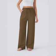 Damen weite Palazzo-Hose mit elastischem Bund und praktischen Taschen