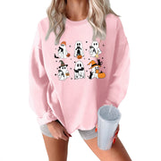 Damen Sweatshirt mit kreativem Gruselmotiv