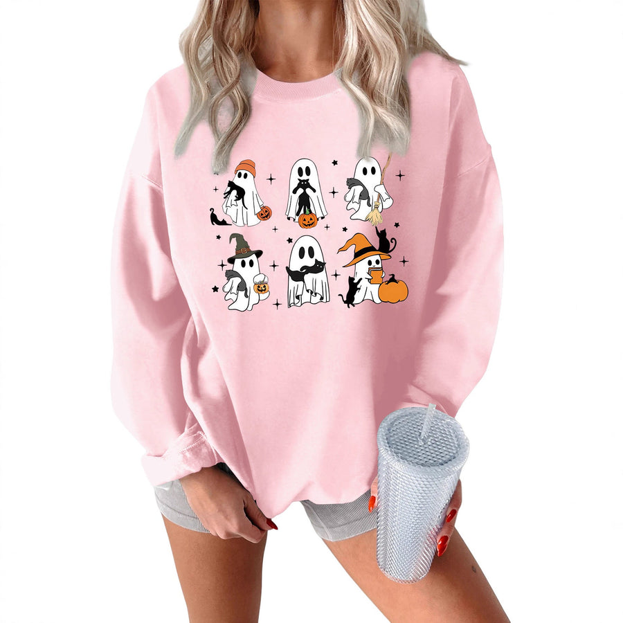 Damen Sweatshirt mit kreativem Gruselmotiv