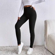Damen Hochtaillierte Rippstrickleggings