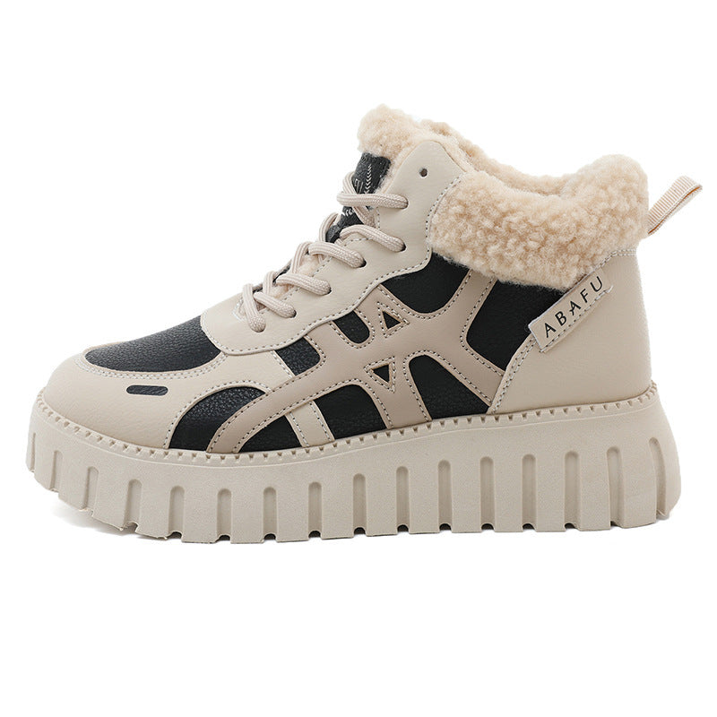 Damen High-Top Sneakers mit flauschigem Innenfutter