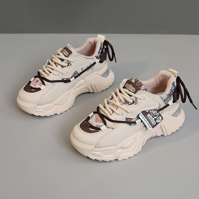 Damen Sportliche Chunky Sneakers mit exklusivem Mustermix und strapazierfähigem Obermaterial