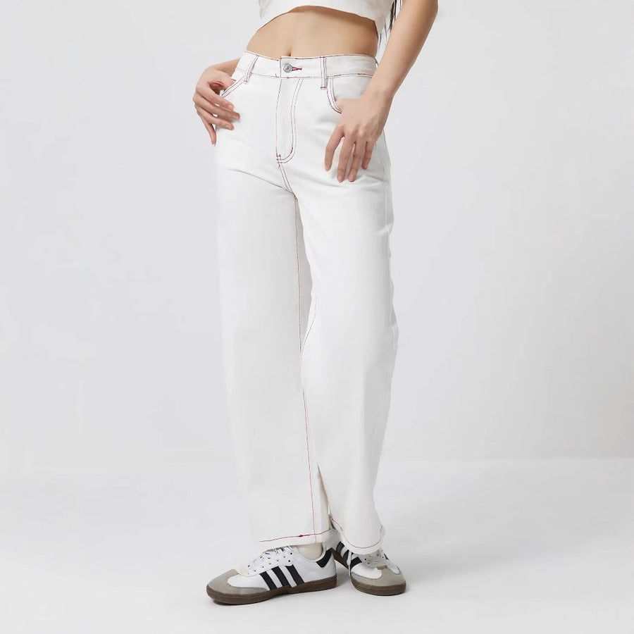 Damen elegante Jeans mit fruchtigen Stickereien