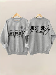 Damen lässiger Pullover mit inspirierenden Botschaften