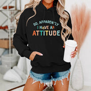 Damen Kapuzenpullover mit kreativem Schriftzug und lässiger Passform