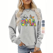 Damen Sweatshirt mit kreativem botanischem Aufdruck