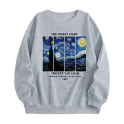 Damen Sweatshirt mit künstlerischem Van Gogh Motiv und modernem Druck