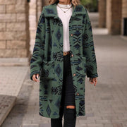 Damen Langarmlange Jacke mit geometrischem Muster