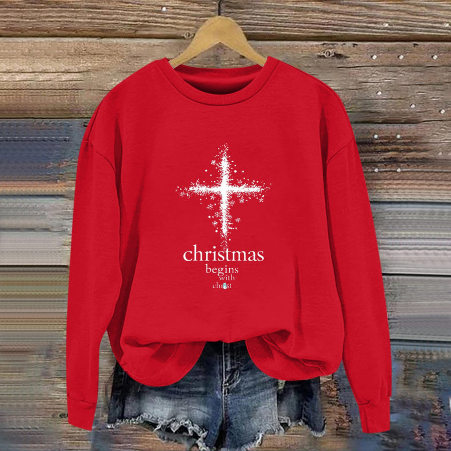 Damen Sweatshirt mit christlichem Motiv und weichem Innenfutter