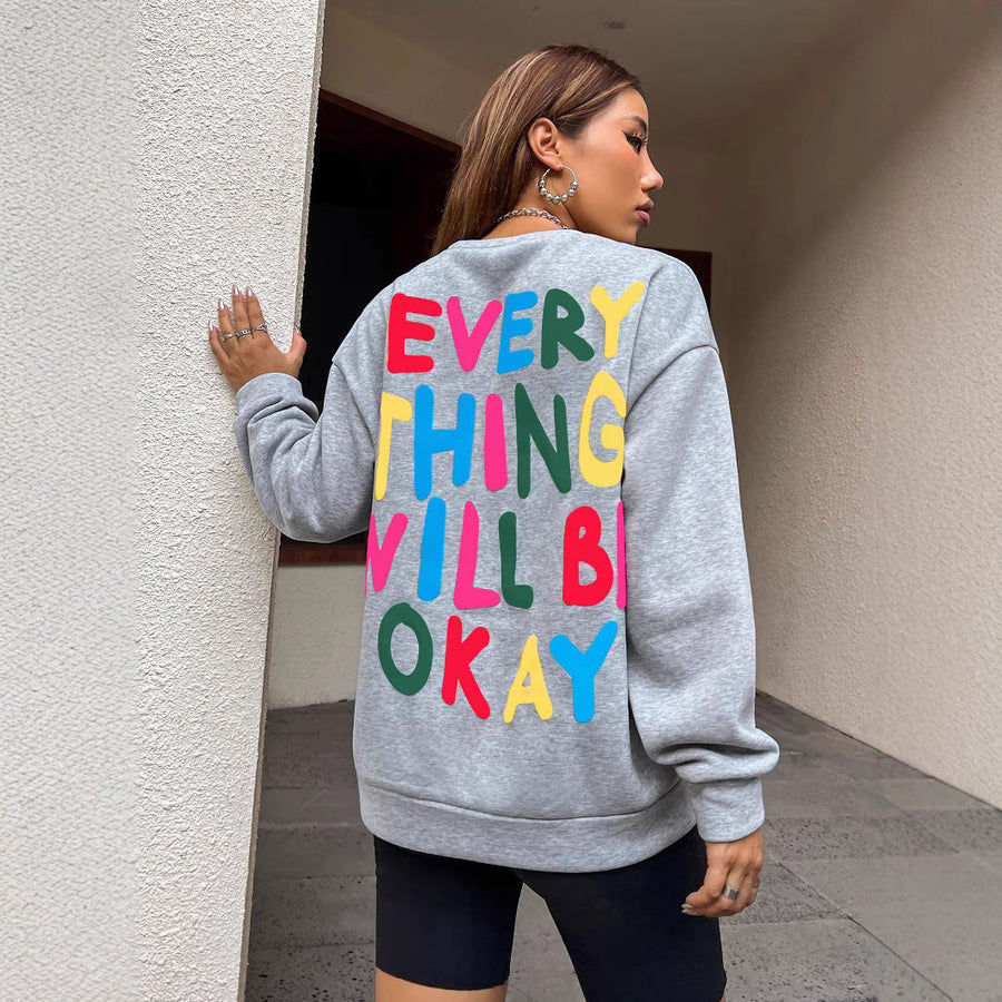 Damen Sweatshirt mit buntem Schriftzug