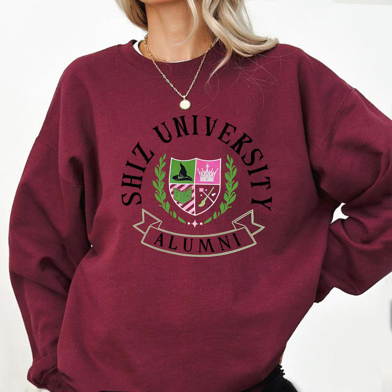 Damen Oversized Sweatshirt mit Universitätsemblem und lässigem Schnitt
