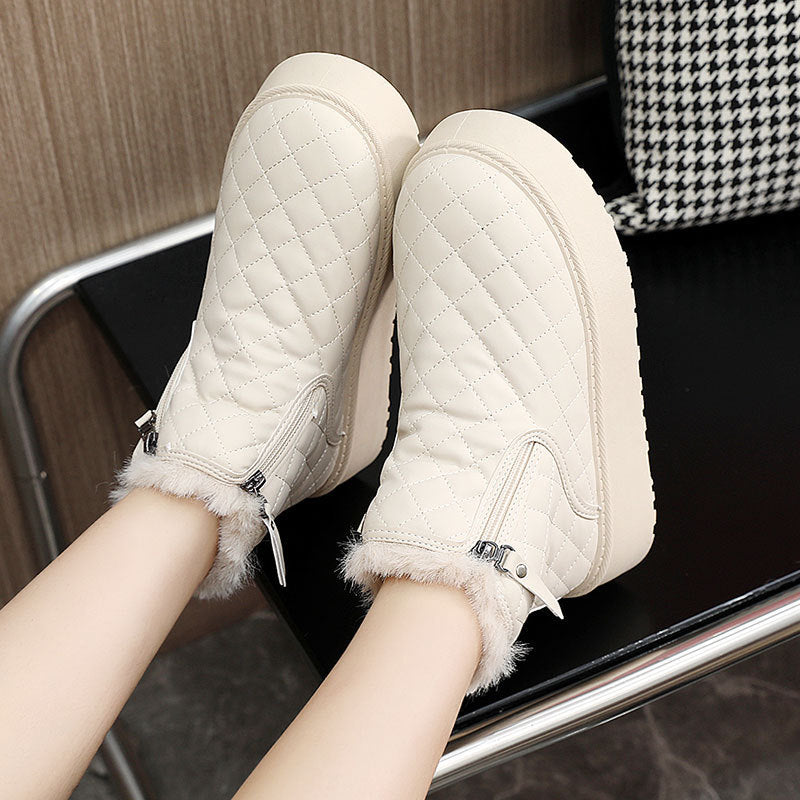 Damen Warmgefütterte Ankle Boots mit innovativem Reißverschluss