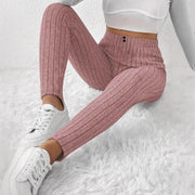 Damen Hochtaillierte Rippstrickleggings