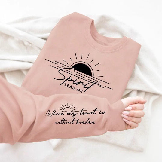 Damen Sweatshirt mit inspirierendem Druck und weich fließendem Stoff