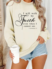 Damen Sweatshirt mit inspirierendem Schriftzug und weichem Material