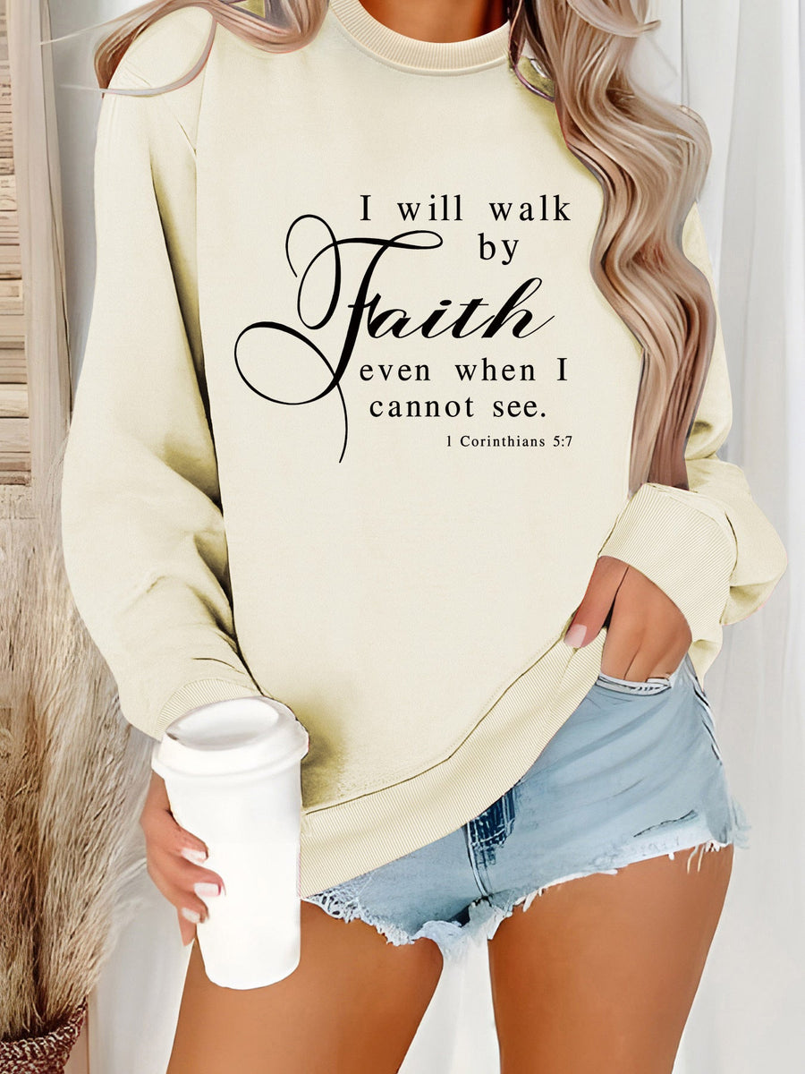 Damen Sweatshirt mit inspirierendem Schriftzug und weichem Material