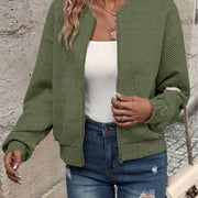 Damen modische Sweatjacke mit strukturiertem Design und Reißverschluss