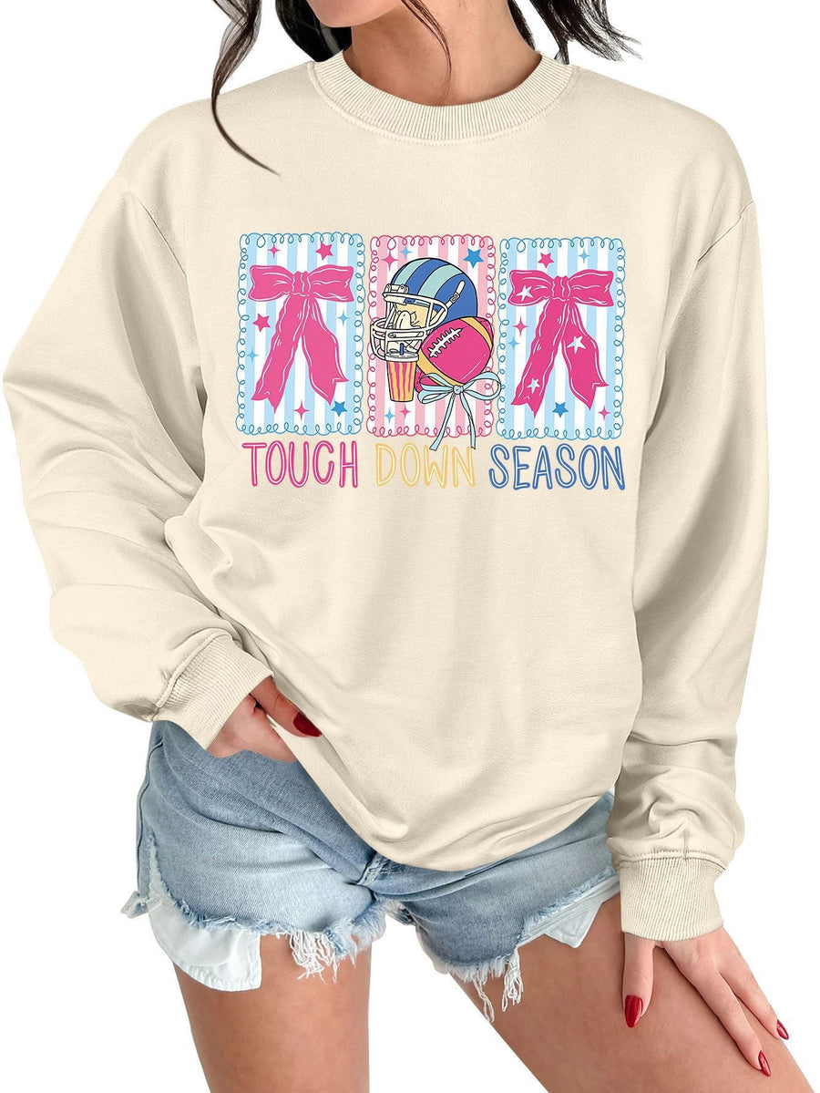 Damen Sweatshirt mit kreativem Football-Motiv und lässigem Schnitt