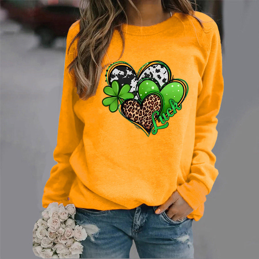 Damen Sweatshirt mit kreativem Herzdesign und auffälligem Motiv