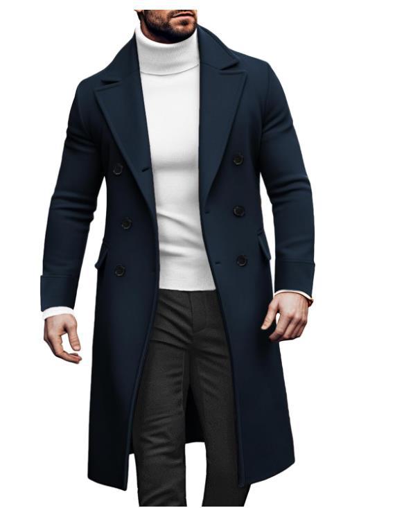 Herren eleganter Langmantel mit seitlichen Eingrifftaschen Aliams