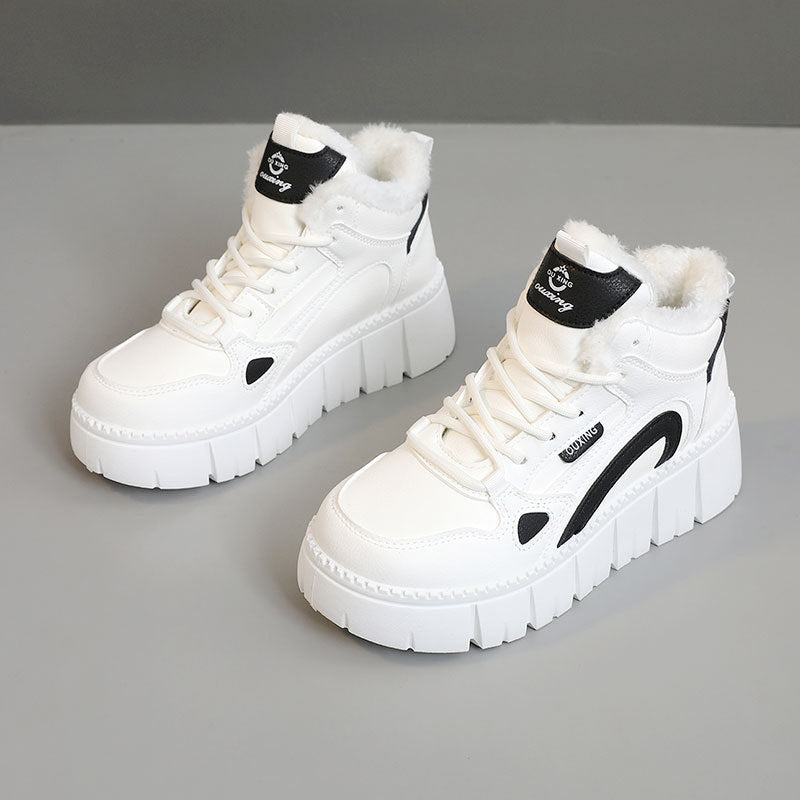 Damen High-Top Sneakers mit plüschiger Innenausstattung und rutschfester Sohle