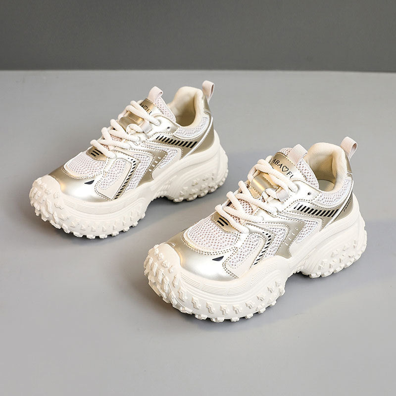 Damen sportliche Sneakers mit dämpfendem Komfort und atmungsaktiver Netzstruktur