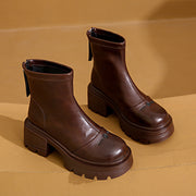 Damen Stiefeletten mit robustem Blockabsatz und modernem Reißverschluss