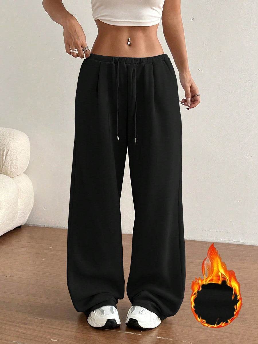 Damen bequeme Sweathose mit lässigem Schnitt und seitlichen Eingrifftaschen