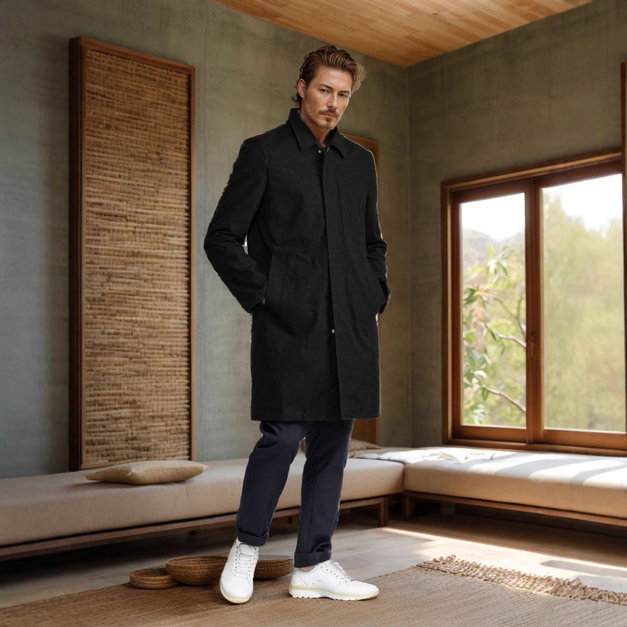 Herren zeitlos eleganter Mantel mit praktischen Taschen Aliams