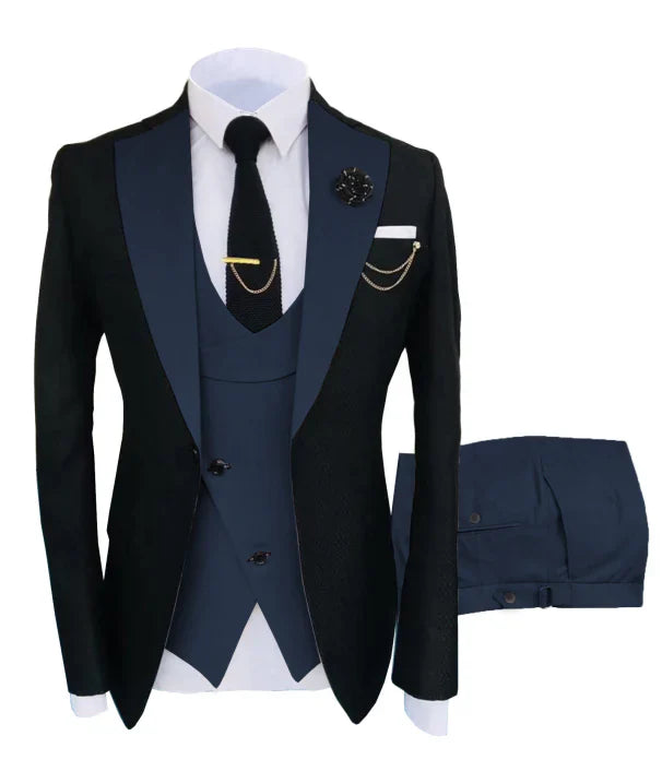Herren Anzug in formellem Stil, dreiteilig mit Sakko, Weste und Hose