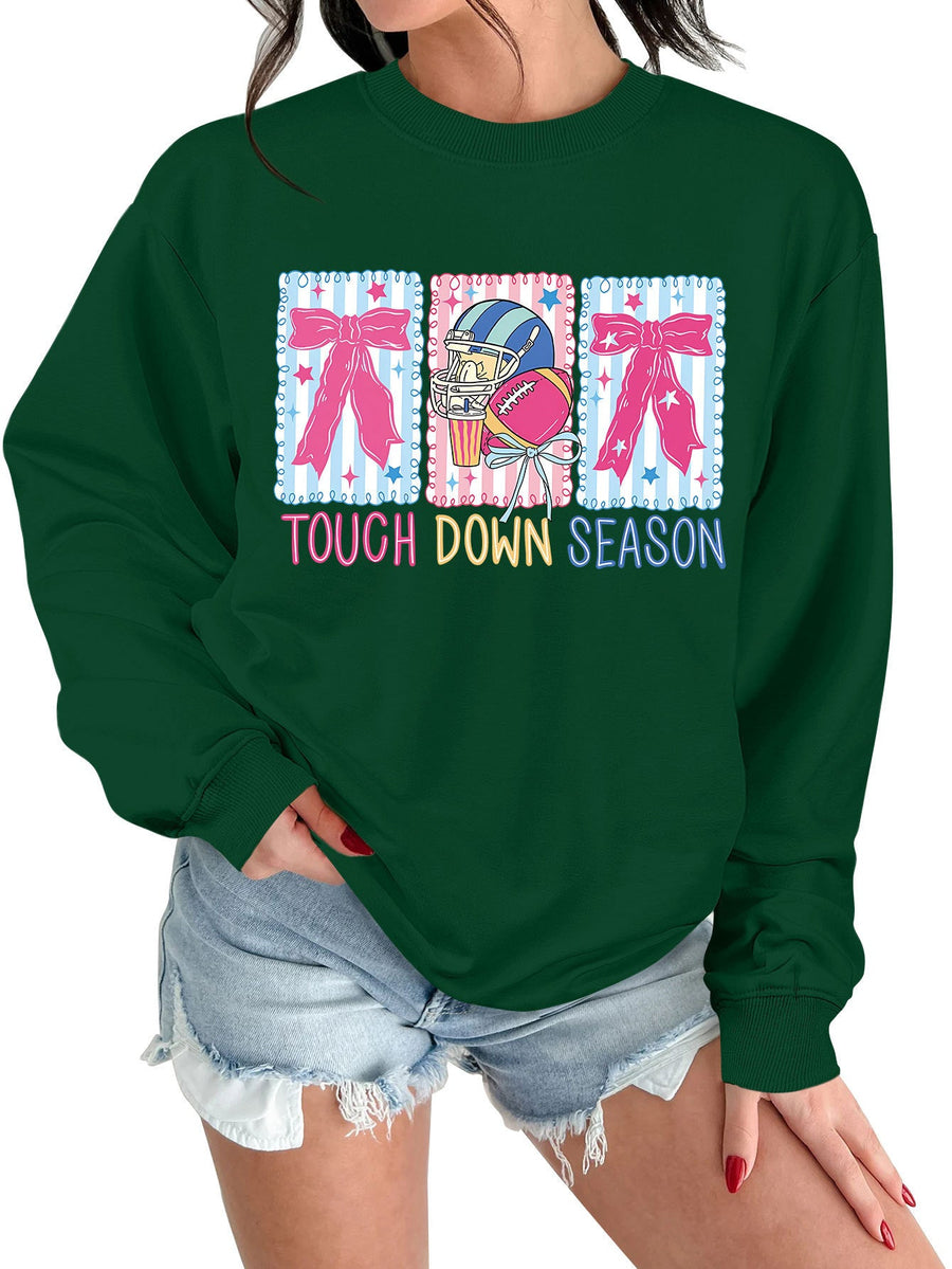 Damen Sweatshirt mit kreativem Football-Motiv und lässigem Schnitt