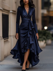 Arina – Elegantes Maxikleid Mit Rüschen