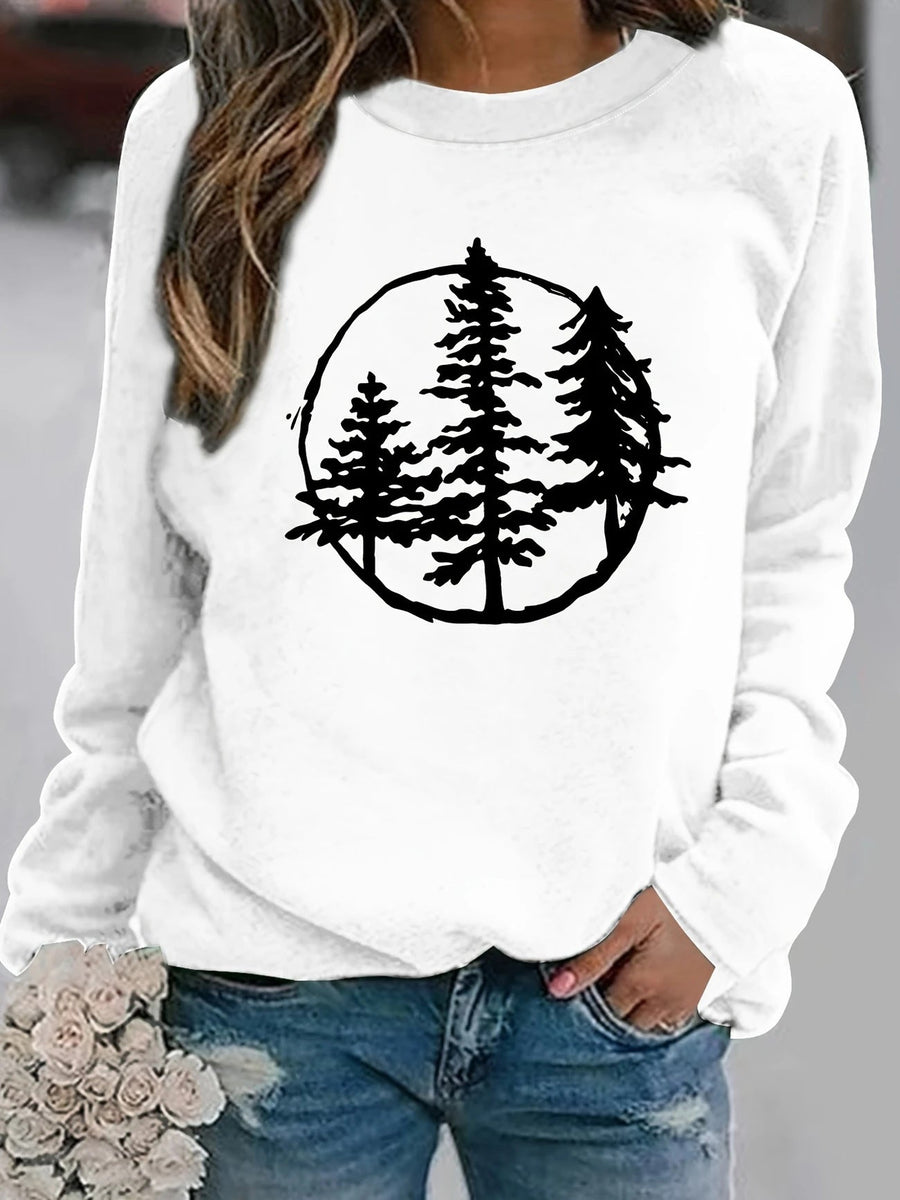 Damen Sweatshirt mit coolem Naturmotiv und lässigem Schnitt